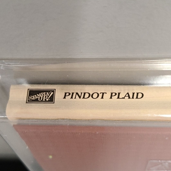 Stampin' UP! PinDot Plaid Large Wood Rubber stamp - Picture 4 of 5